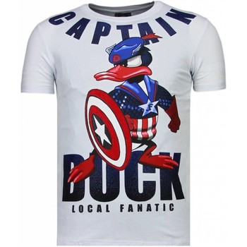 Textiel Heren T-shirts korte mouwen Local Fanatic Captain Duck Rhinestone Wit
