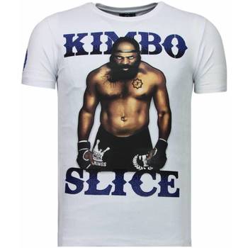 Textiel Heren T-shirts korte mouwen Local Fanatic Kimbo Slice Rhinestone Wit