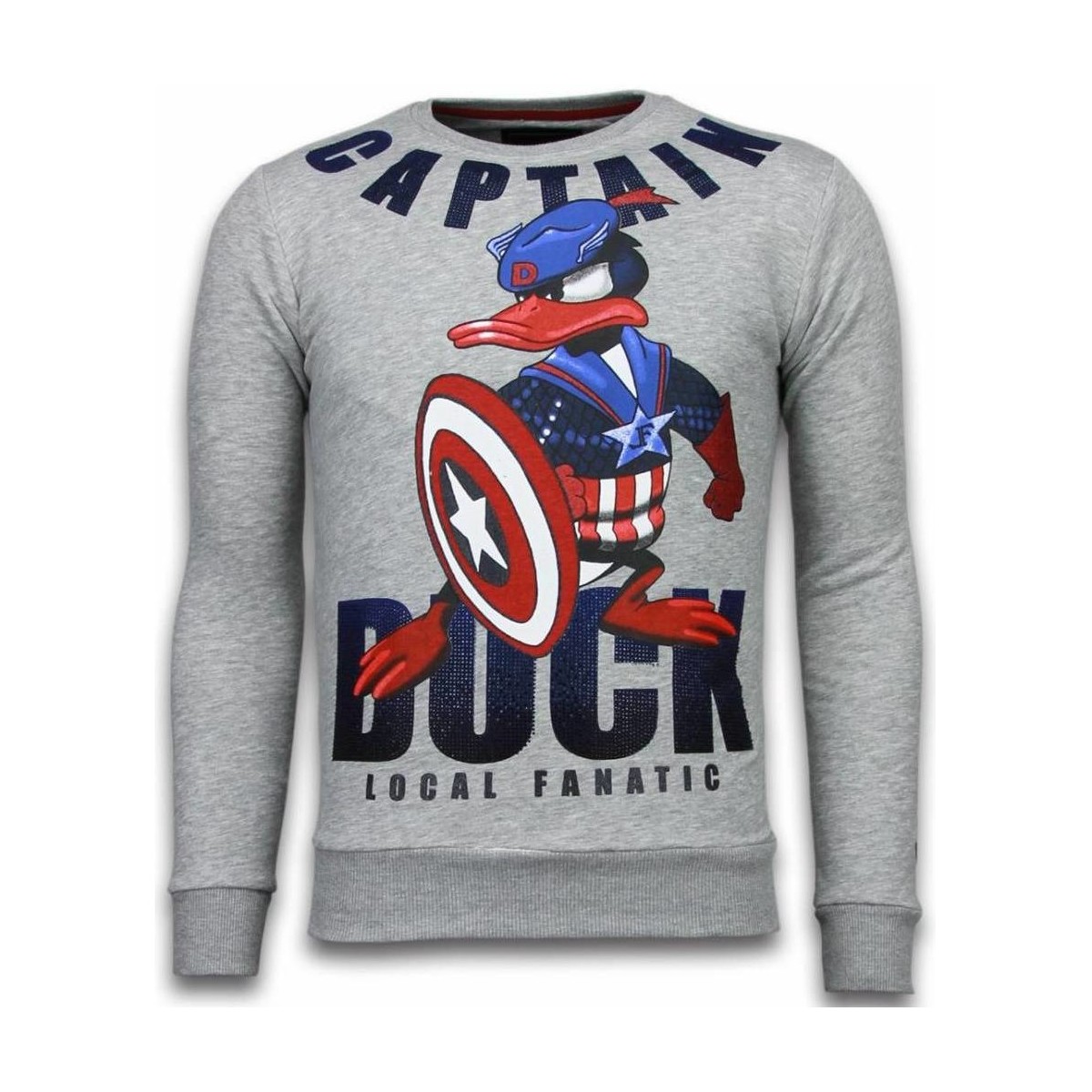Textiel Heren Sweaters / Sweatshirts Local Fanatic Captain Duck Rhinestone Grijs