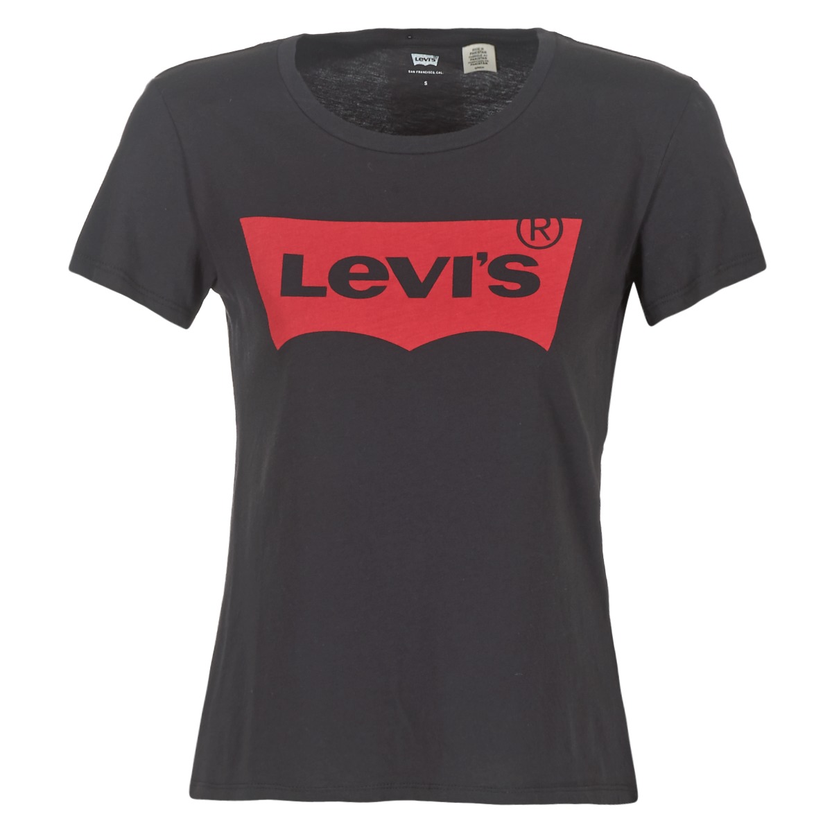 Mode Shirts T-shirts Levi’s Levi\u2019s T-shirt zwart gedrukte letters casual uitstraling 