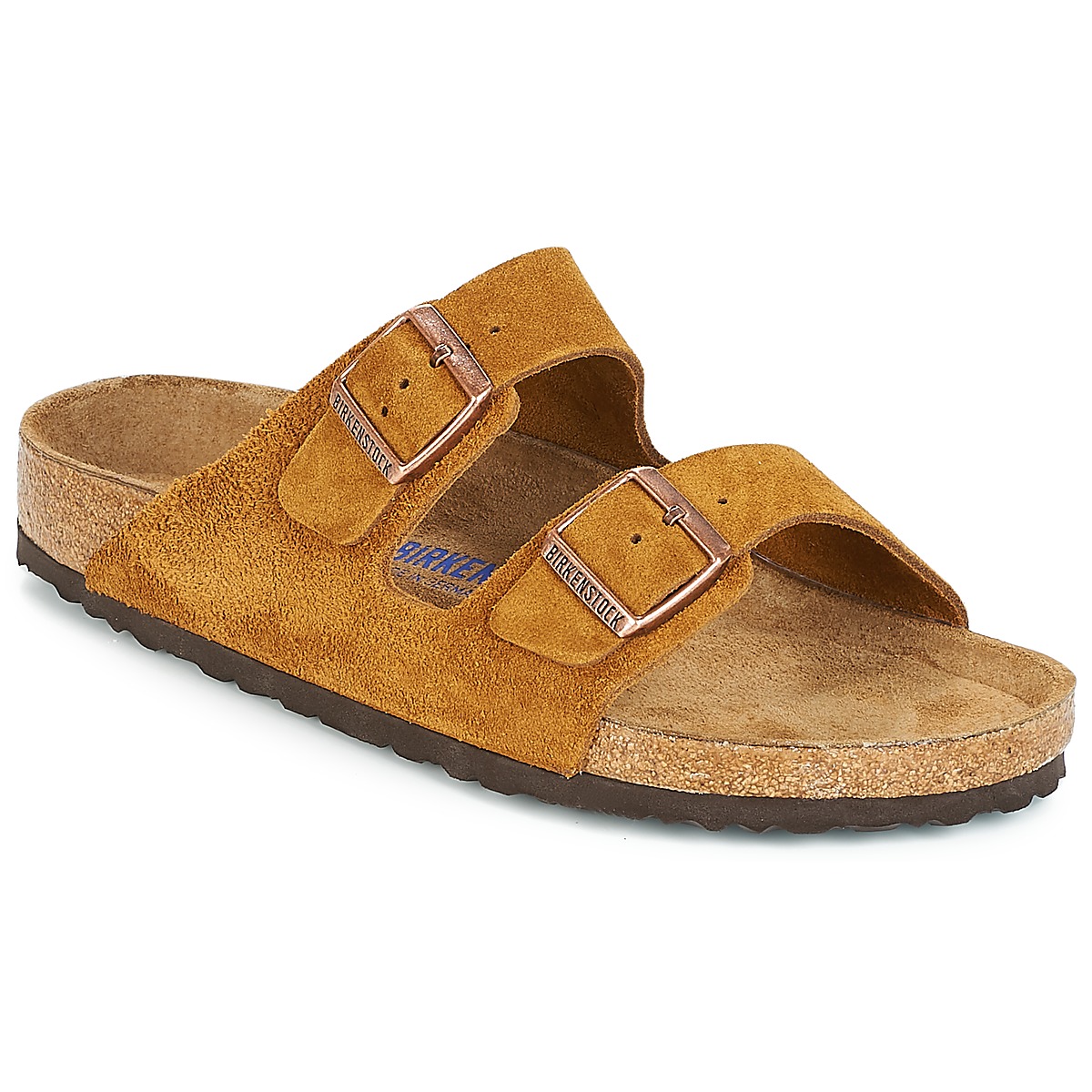 Birkenstock Arizona bruin suède zacht voetbed regular sandalen uni (1009526)
