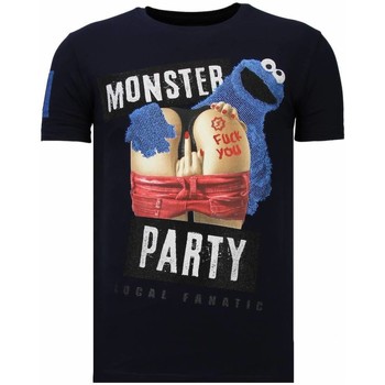 Textiel Heren T-shirts korte mouwen Local Fanatic Monster Party Rhinestone Blauw