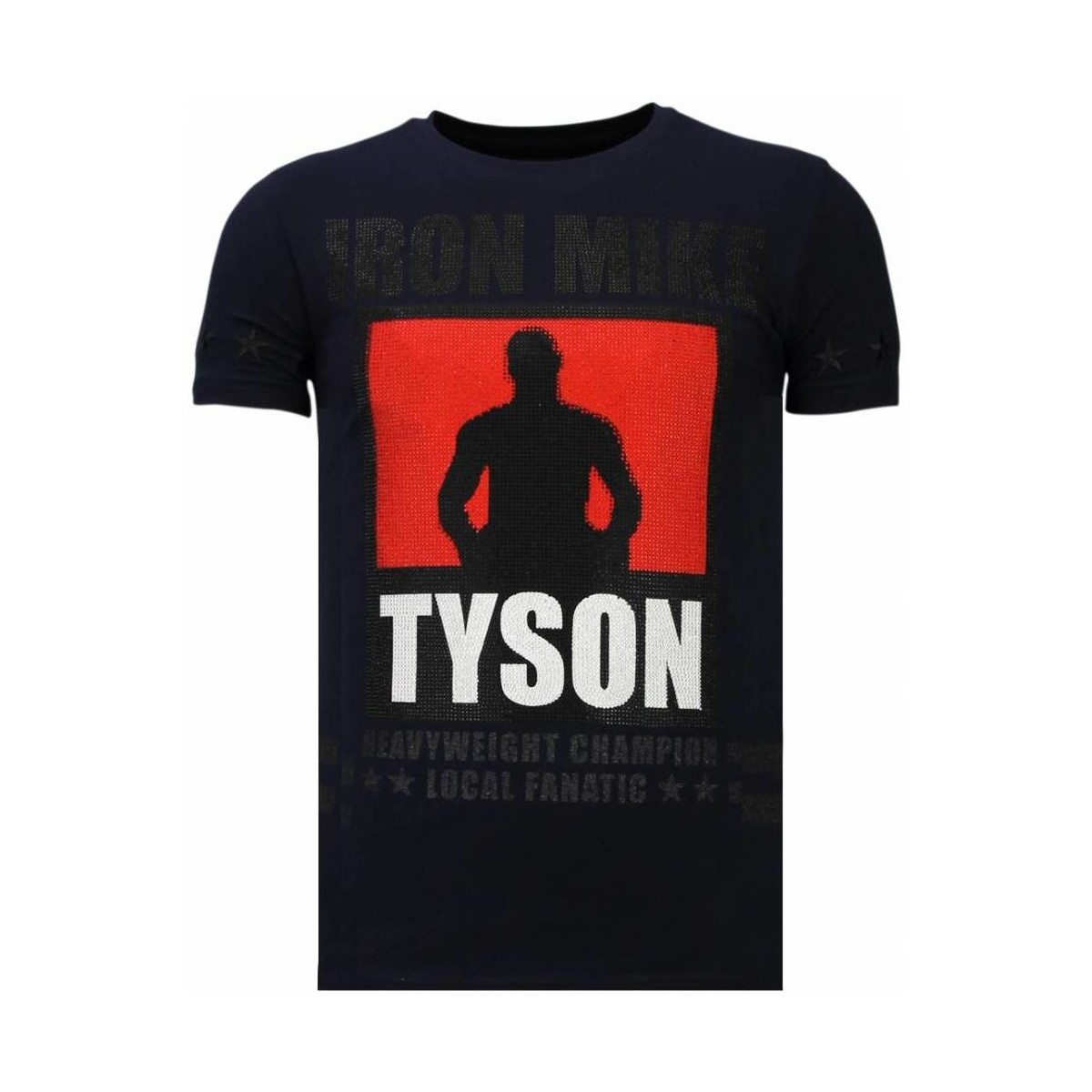 Textiel Heren T-shirts korte mouwen Local Fanatic Iron Mike Tyson Rhinestone Blauw