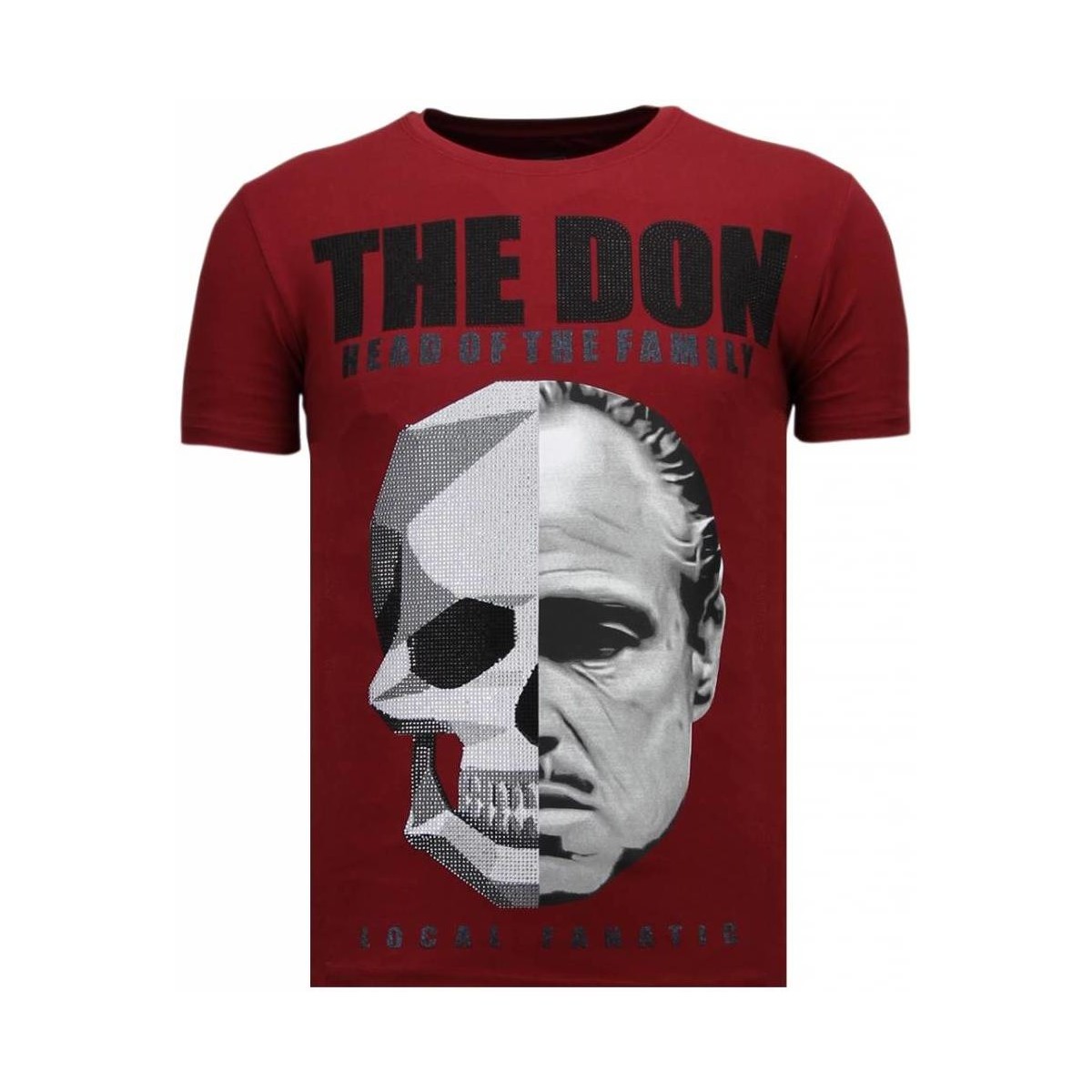 Textiel Heren T-shirts korte mouwen Local Fanatic The Don Skull Rhinestone Rood