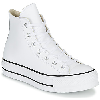 Schoenen Dames Hoge sneakers Converse CHUCK TAYLOR ALL STAR LIFT CLEAN LEATHER HI Wit
