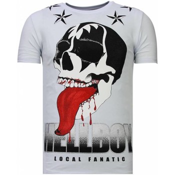 Textiel Heren T-shirts korte mouwen Local Fanatic Hellboy Rhinestone Wit