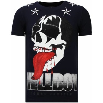 Textiel Heren T-shirts korte mouwen Local Fanatic Hellboy Rhinestone Blauw