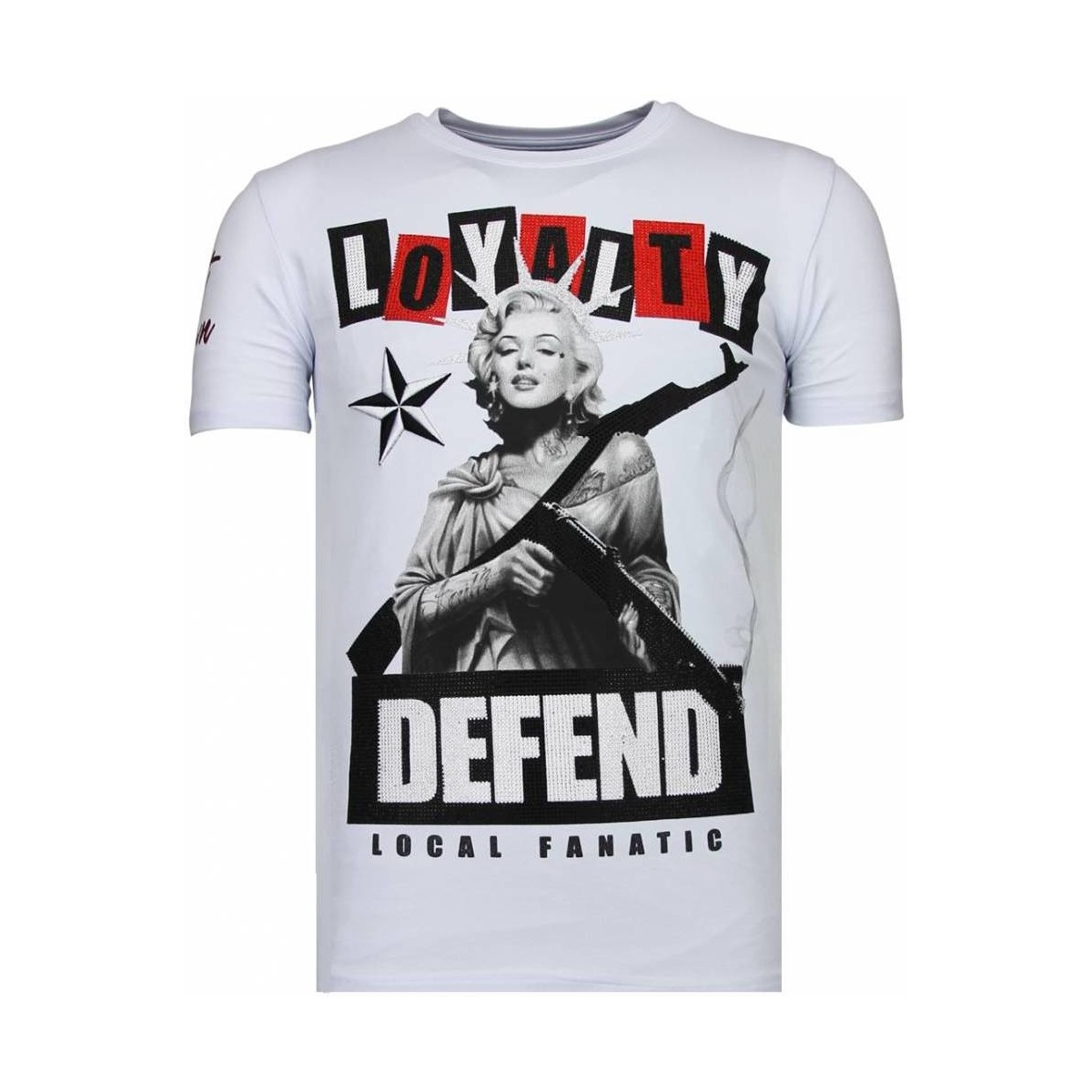 Textiel Heren T-shirts korte mouwen Local Fanatic Loyalty Marilyn Rhinestone Wit