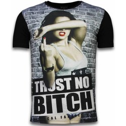 Textiel Heren T-shirts korte mouwen Local Fanatic Trust No Bitch Digital Rhinestone Zwart