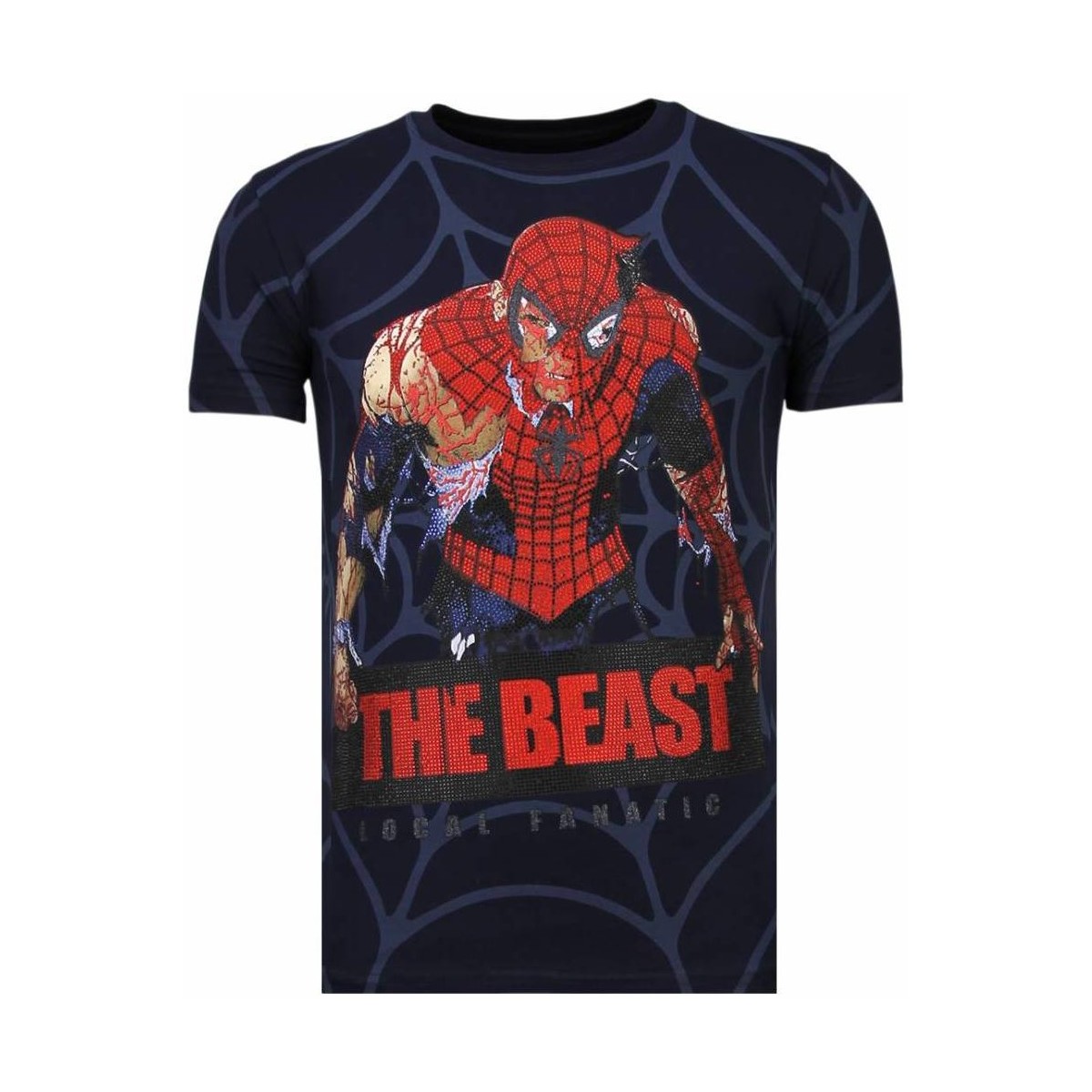 Textiel Heren T-shirts korte mouwen Local Fanatic The Beast Spider Rhinestone Blauw
