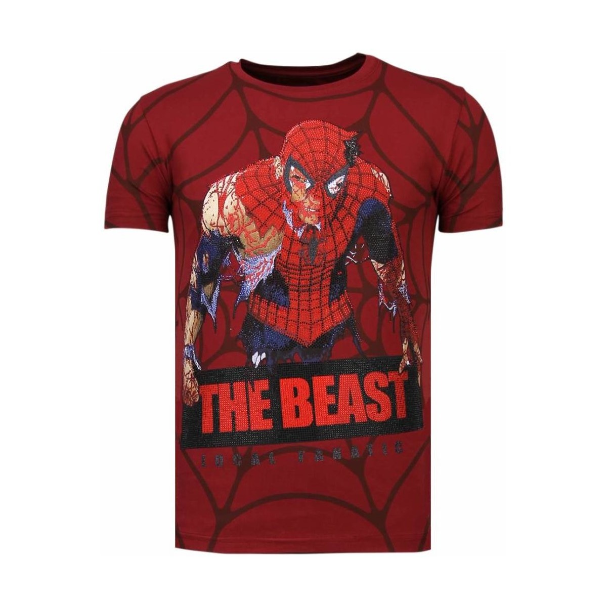 Textiel Heren T-shirts korte mouwen Local Fanatic The Beast Spider Rhinestone Rood