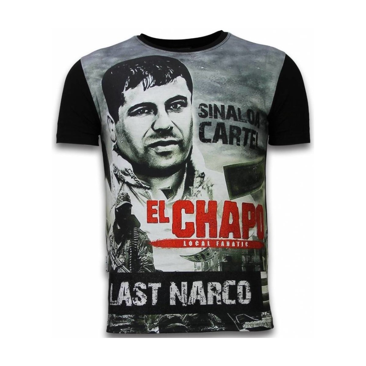 Textiel Heren T-shirts korte mouwen Local Fanatic El Chapo Last Narco Digital Zwart