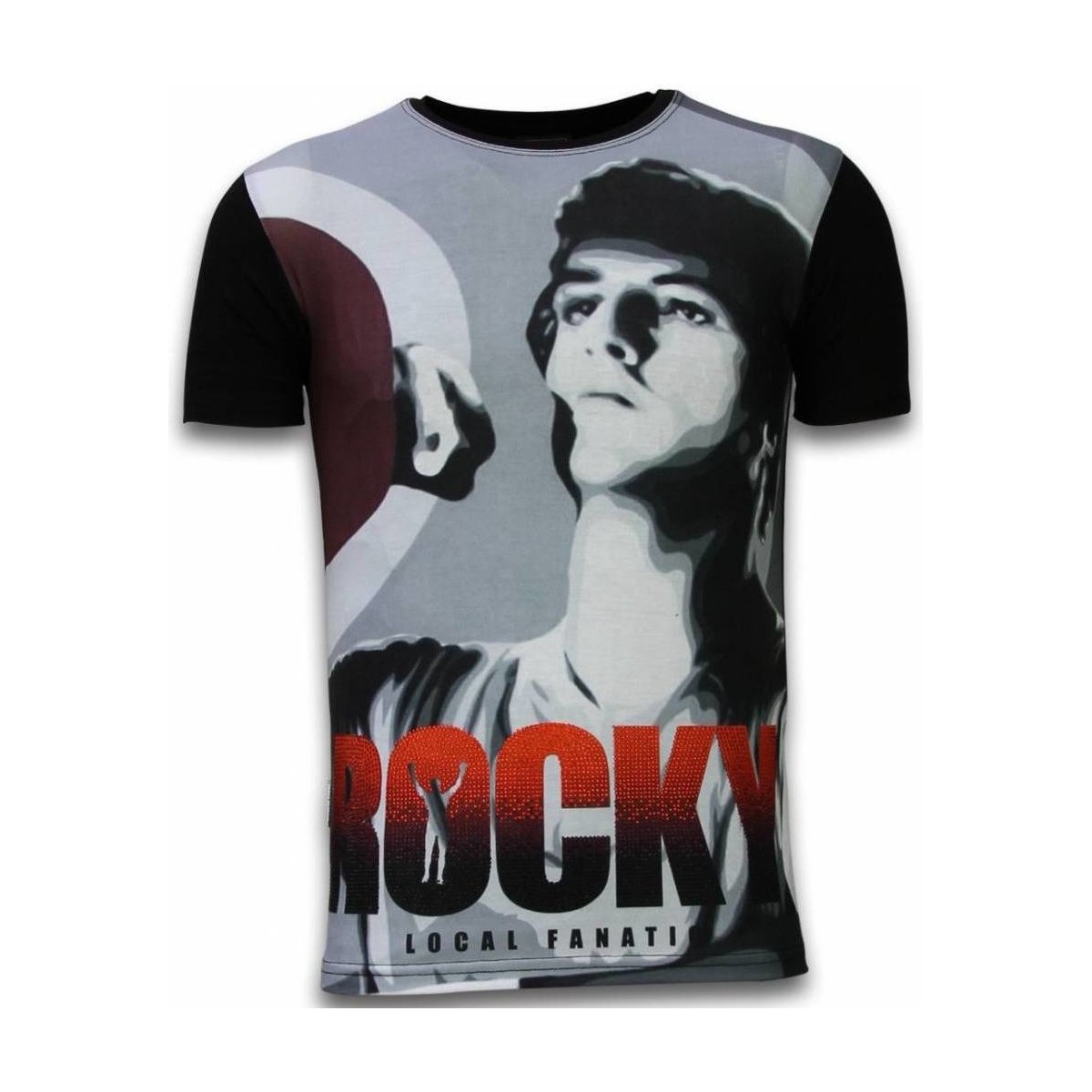 Textiel Heren T-shirts korte mouwen Local Fanatic Rocky Balboa Digital Rhinestone Zwart