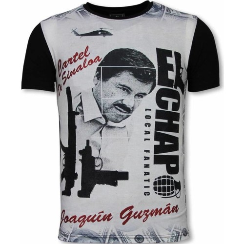 Textiel Heren T-shirts korte mouwen Local Fanatic El Chapo Digital Rhinestone Zwart