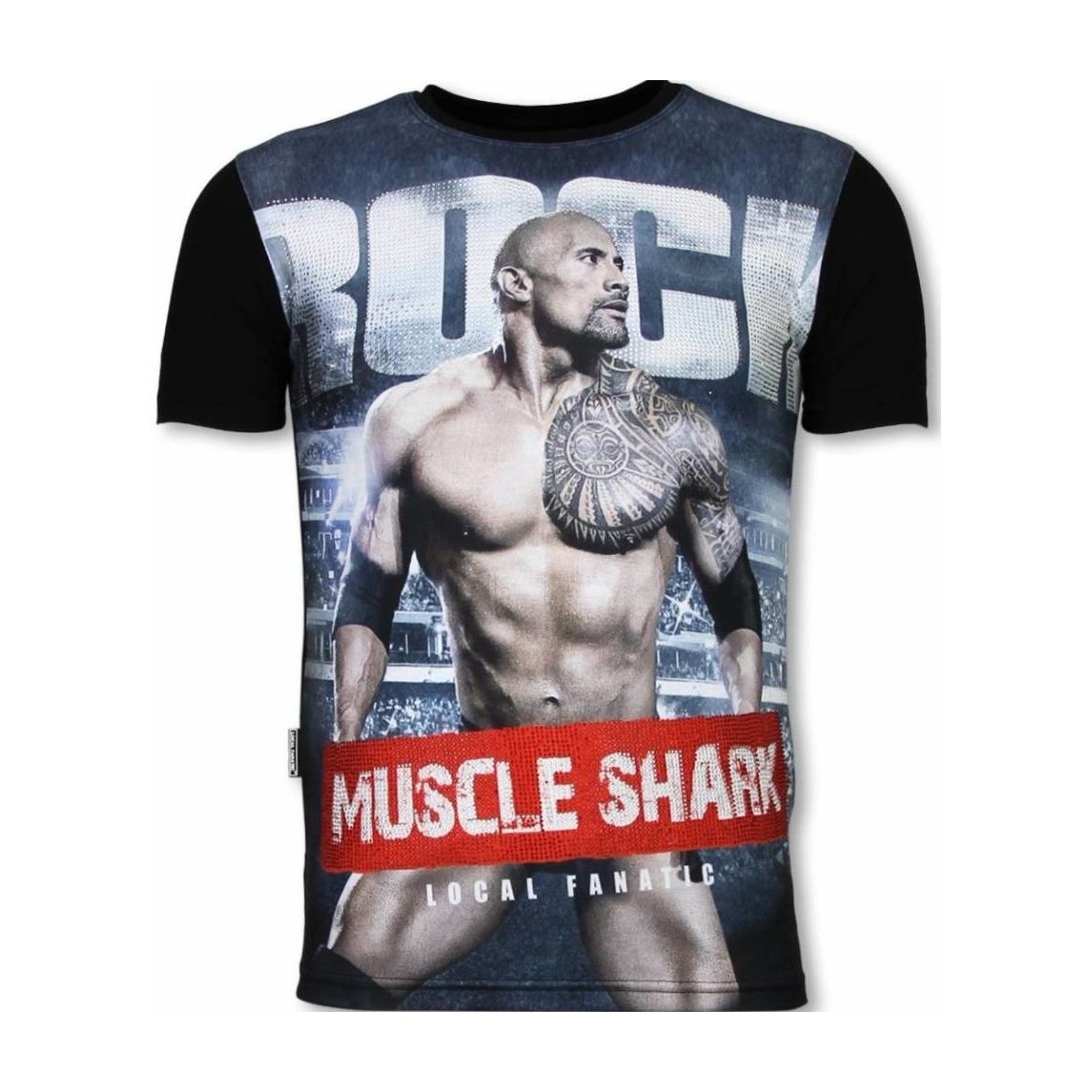 Textiel Heren T-shirts korte mouwen Local Fanatic Muscle Shark Rock Digital Zwart