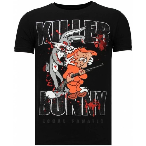 Textiel Heren T-shirts korte mouwen Local Fanatic Killer Bunny Rhinestone Zwart