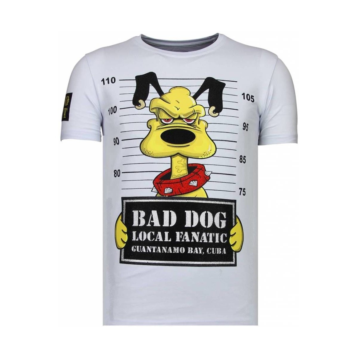 Textiel Heren T-shirts korte mouwen Local Fanatic Bad Dog Rhinestone Wit