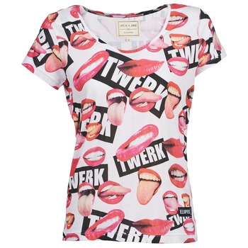 Textiel Dames T-shirts korte mouwen Eleven Paris HEKATE Wit / Roze