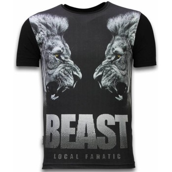 Textiel Heren T-shirts korte mouwen Local Fanatic Beast Digital Rhinestone Zwart