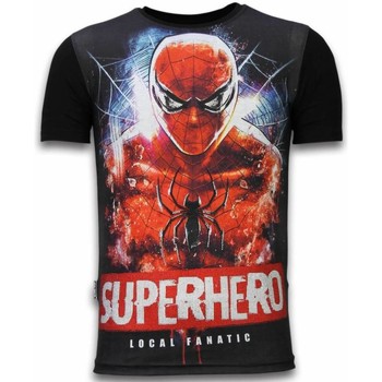 Textiel Heren T-shirts korte mouwen Local Fanatic Superhero Digital Rhinestone Zwart