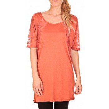 Textiel Dames Tops / Blousjes Vero Moda Top Bess long Orange Oranje