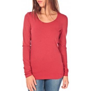 Textiel Dames T-shirts met lange mouwen Tom Tailor Lara Stretch Longsleeve Rouge Rood