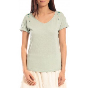 Textiel Dames T-shirts korte mouwen Blune T-shirt Larmes de Joie LJ-TF01E13 Vert Groen