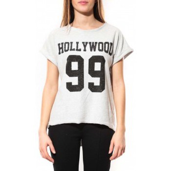 Textiel Dames T-shirts korte mouwen By La Vitrine Tee Shirt Hollywood 99 Blanc Wit