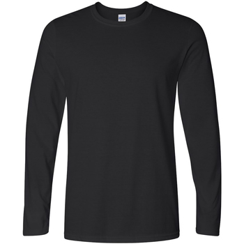 Textiel Heren T-shirts met lange mouwen Gildan 64400 Zwart