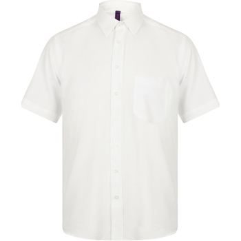 Textiel Heren Overhemden korte mouwen Henbury HB595 Wit