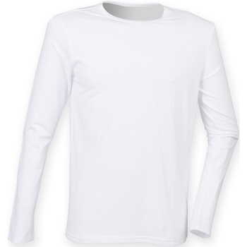 Textiel Heren T-shirts met lange mouwen Skinni Fit SF124 Wit