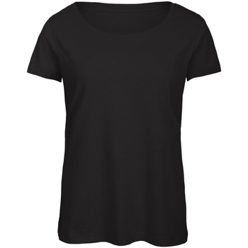 Textiel Dames T-shirts met lange mouwen B And C TW056 Zwart