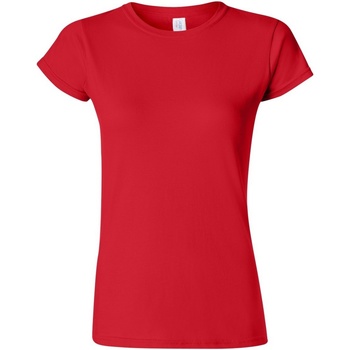 Textiel Dames T-shirts korte mouwen Gildan Soft Rood