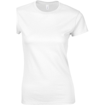 Textiel Dames T-shirts korte mouwen Gildan Soft Wit