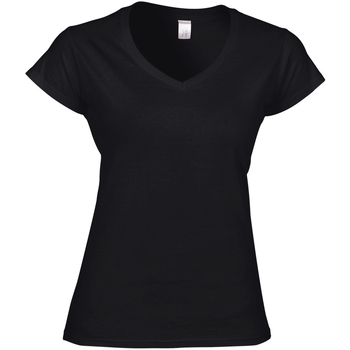 Textiel Dames T-shirts korte mouwen Gildan Soft Style Zwart