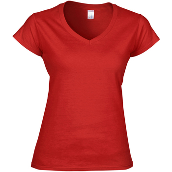 Textiel Dames T-shirts korte mouwen Gildan Soft Style Rood