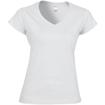 Textiel Dames T-shirts korte mouwen Gildan Soft Style Wit