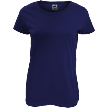 Textiel Dames T-shirts korte mouwen Fruit Of The Loom 61420 Blauw