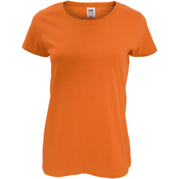 Textiel Dames T-shirts korte mouwen Fruit Of The Loom 61420 Oranje