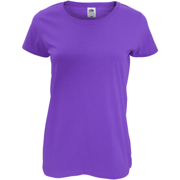 Textiel Dames T-shirts korte mouwen Fruit Of The Loom 61420 Violet