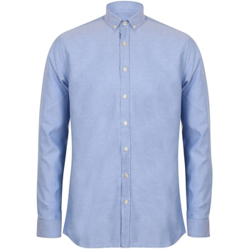 Textiel Heren Overhemden lange mouwen Henbury HB512 Blauw