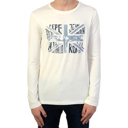 Textiel Jongens T-shirts met lange mouwen Pepe jeans 116168 Beige